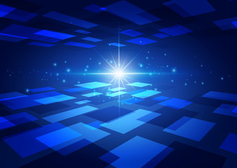 Abstract Technology Blue Background with Bright Flare