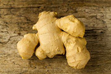 ginger root on wooden background