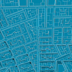 Cartoon town bird eye view urban