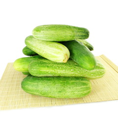 fresh cucumber on pure white background