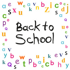 Back to school with letters background