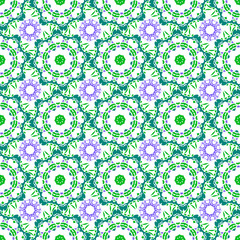 Hand drawing zentangle manala color seamless pattern