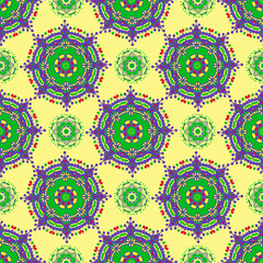 Hand drawing zentangle manala color seamless pattern