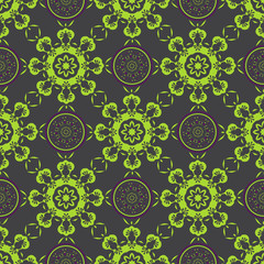 Hand drawing zentangle manala color seamless pattern