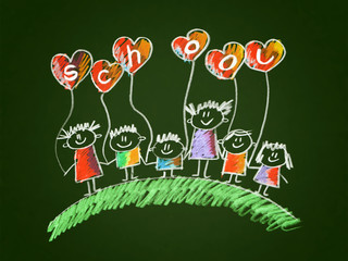 Happy people, kids, and parents