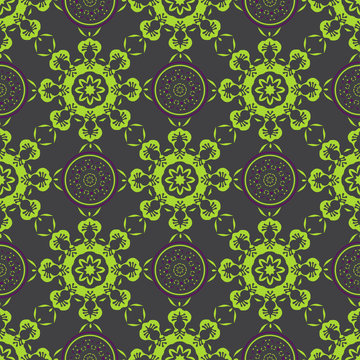 Hand drawing zentangle manala color seamless pattern