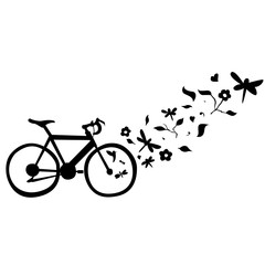 Cycling Floral Wall Decal Vector Illustration