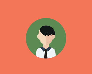 Flat avatar icon on color background