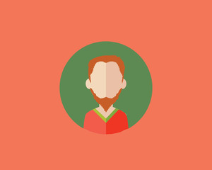 Flat avatar icon on color background