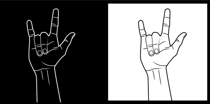 Image Details IST_43471_00051 - Love sign hand signal. Finger showing heart  shape sign of love. Trendy teenager culture of communication. I love you  hand gesture. Finger love symbol. Vector design for poster,card,