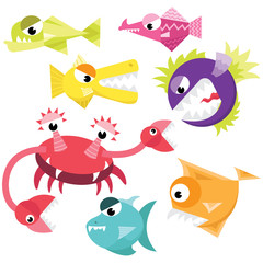 Cute Fish Monster Collection Set