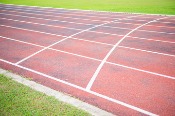 Running track in outdoor stadium