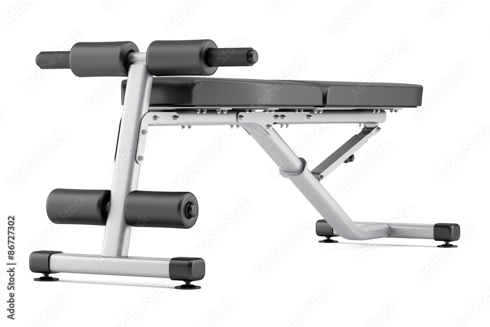 Wall mural adjustable gym bench isolated on white background