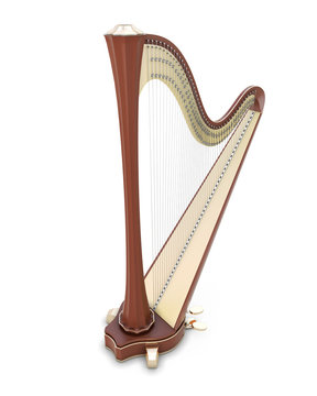 Harp 3d illustration.