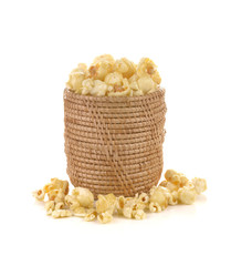 Popcorn isolated on the white background