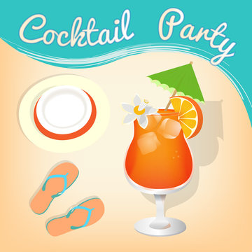 Summer cocktails party invitation