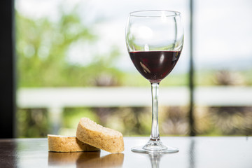 Bottle and wine glass