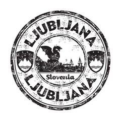 Ljubljana grunge rubber stamp