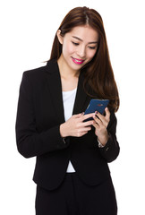 Businesswoman use of the cellphone