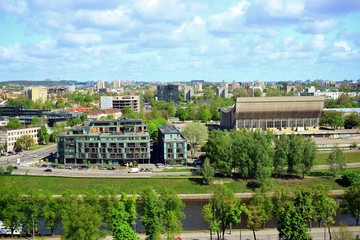 View to the Vilnius city from Gediminas castle hill