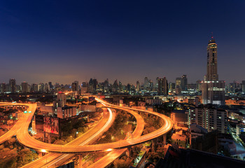 Fototapeta na wymiar Baiyok tower and expressway,Bangkok,Thailand
