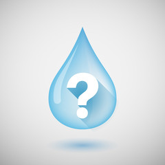 Long shadow water drop icon with a question sign