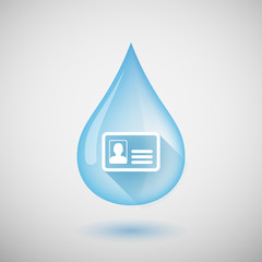 Long shadow water drop icon with an id card