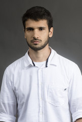 Young man on studio portrait