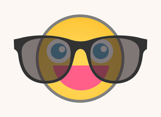 Goggles - Cartoon Smiley Vector Face