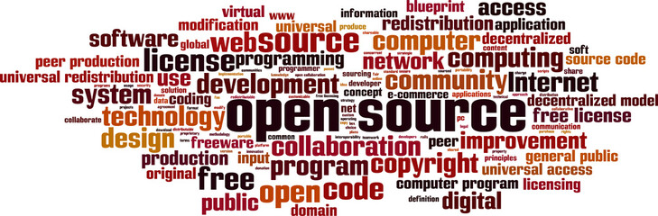 Open source word cloud concept. Vector illustration