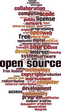 Open source word cloud concept. Vector illustration
