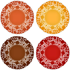 Lace doily place mats, vintage pattern for Thanksgiving, harvest table settings