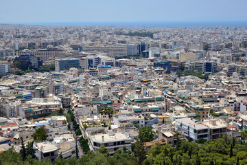 Fototapeta na wymiar vue aérienne quartier de l'Acropole