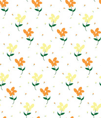 Vector abstract seamless geometric floral background. Vector seamless pattern on the background. Multi-colored flowers.
