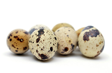 Fototapeta premium Quail eggs on isolated background