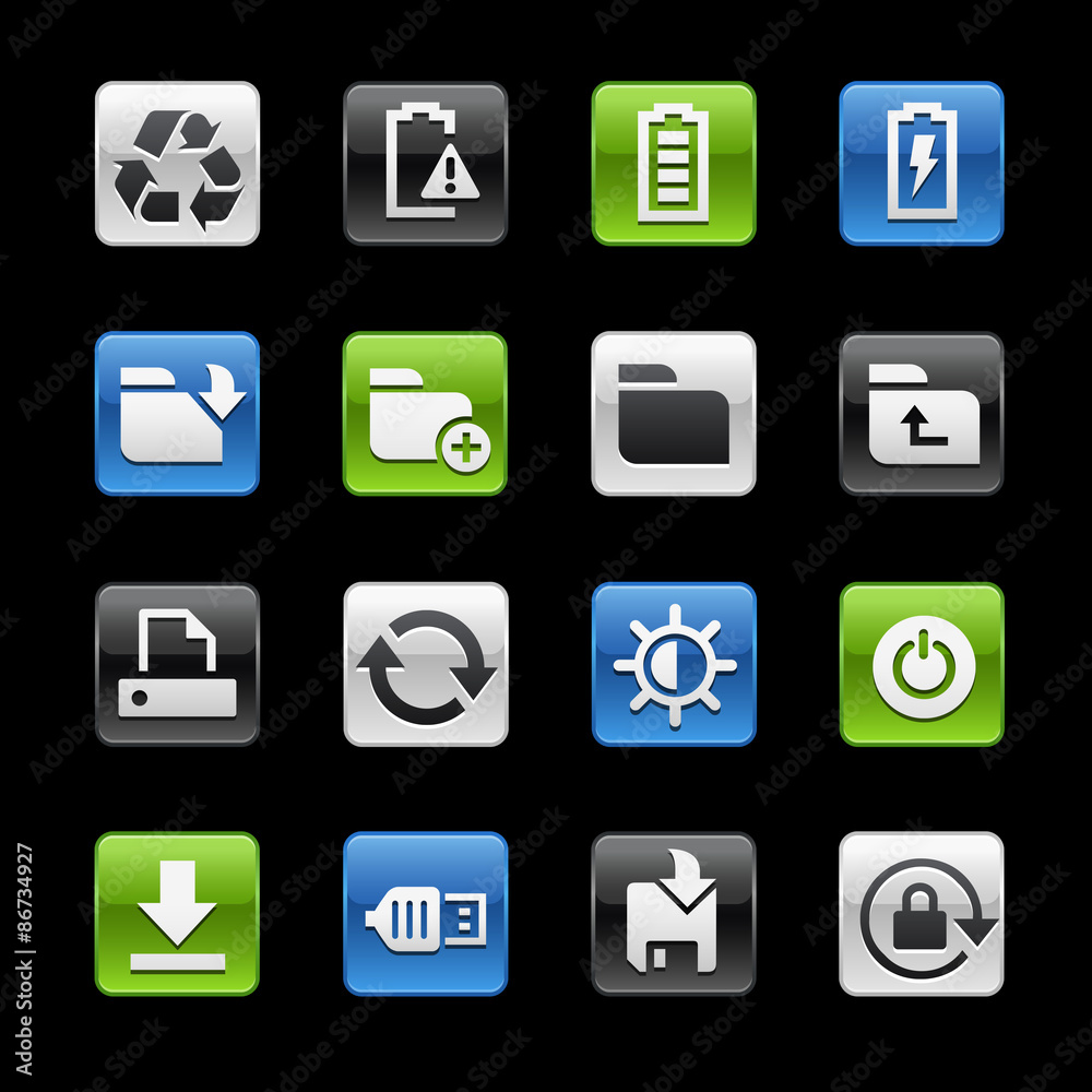 Canvas Prints energy and storage glossy buttons -- gelbox series