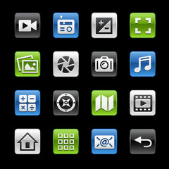 Media Interface Glossy Buttons -- Gelbox Series