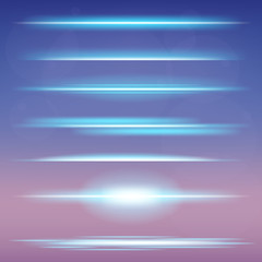 Creative concept Vector set of glow light effect stars bursts