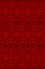 Seamless Vintage Chinese style window tracery square geometry pattern background.
