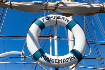 Lifebuoy on boat