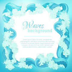 Vector blue waves illustration.