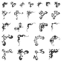 Vector set of corner page decorations.