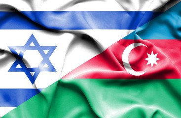 Waving flag of Azerbajan and Israel
