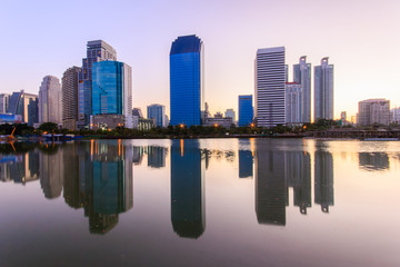 Fototapeta na wymiar Building with Reflection in Bangkok, Thailand