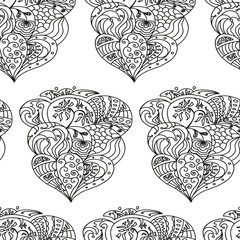 seamless abstract graphic drawing made by hand, zen-tangle