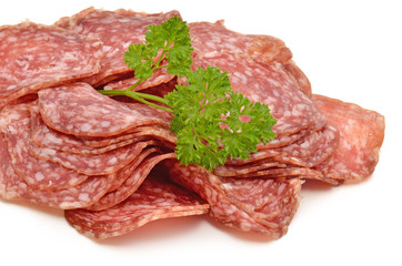 Aufgeschnittene Bergsalami