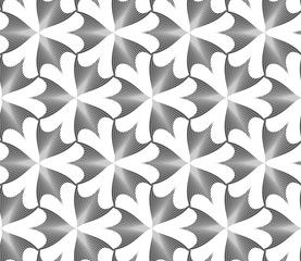 Monochrome striped pointy three pedal flowers