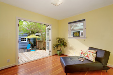 Lovely relaxation room with opening to back deck.