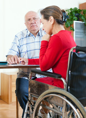  invalid  woman signing   paper