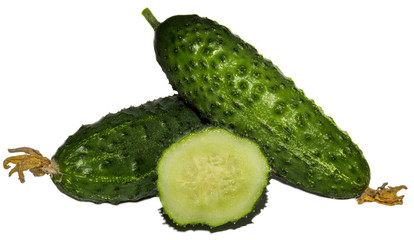 fresh cucumbers isolated on white background